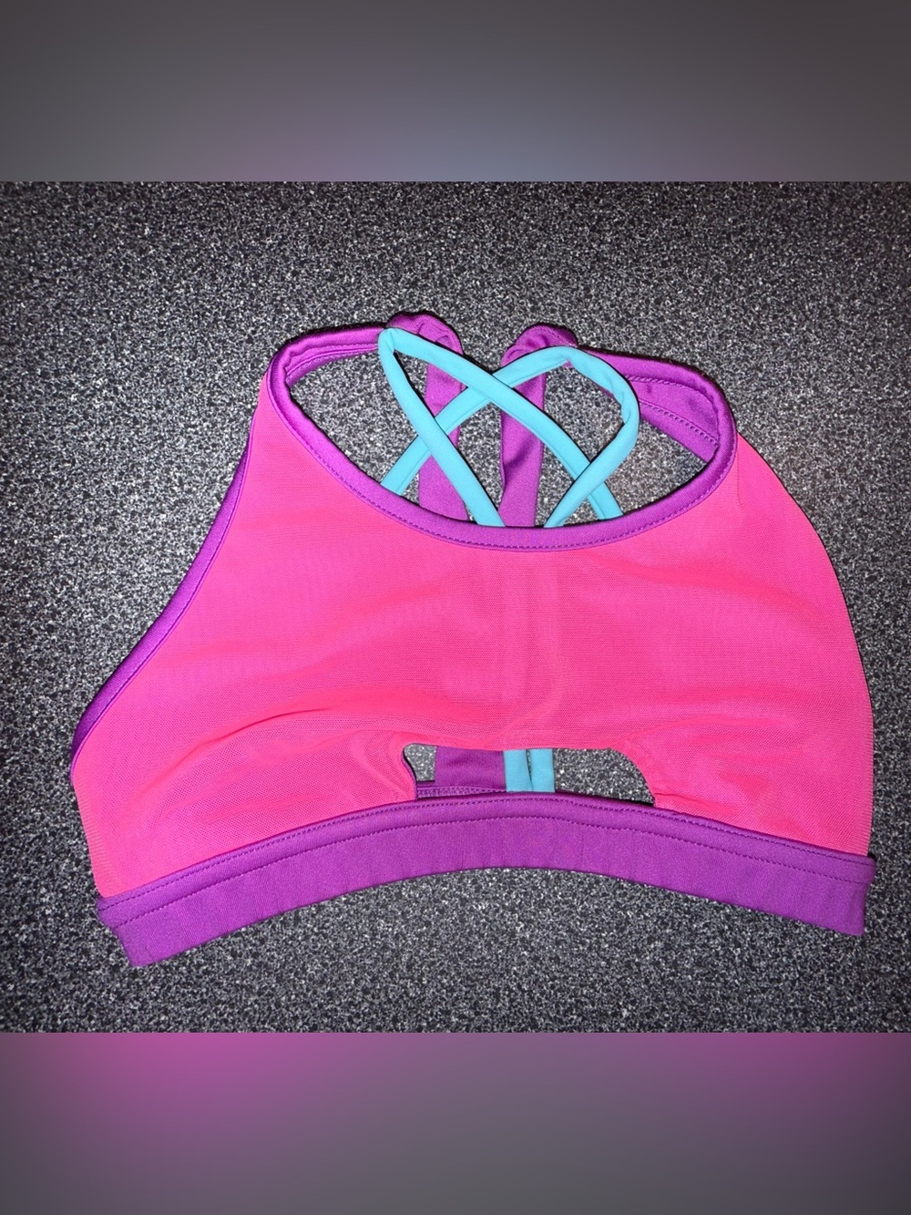 Tiger Friday Dance Bra Top Pink/Teal/Purple Size Adult XS